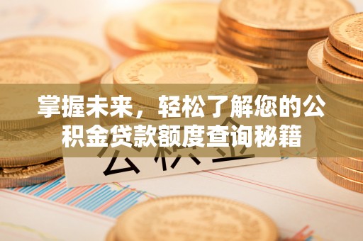 潞城掌握未来，轻松了解您的公积金贷款额度查询秘籍