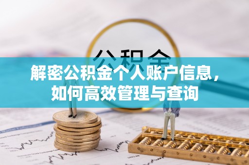 潞城解密公积金个人账户信息，如何高效管理与查询