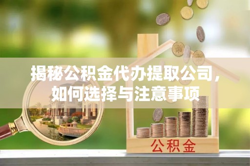 潞城揭秘公积金代办提取公司，如何选择与注意事项