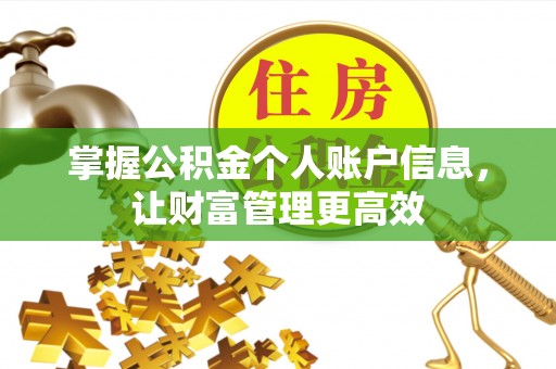 潞城掌握公积金个人账户信息，让财富管理更高效