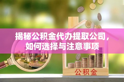 潞城揭秘公积金代办提取公司，如何选择与注意事项